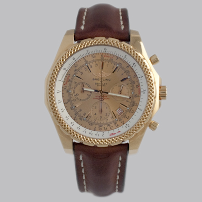 Breitling for Bentley. Limited Edition. No 33 / 50. 18K Rose Gold. Certified Chronometer. Crocodile Strap. Men's Watch. $17,500